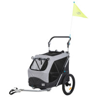 Trixie Fietskar Opvouwbaar - Hondenfietskar - Grijs Zwart 63x95x90/132 Cm Tot 22 Kg Medium