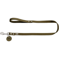 Hunter Looplijn Leder Olijfgroen - Hondenriem - 110x1.6 cm