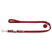 Hunter Verstelbare Looplijn Leder Rood - Hondenriem - 200x2 cm