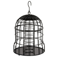Wildbird Vetbolhouder Milaan Met Beschermkooi - Voersilo - Ø22x26 cm Zwart