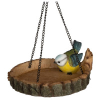 Wildbird Pimpelmees Op Hangende Voederschaal - Voerbak - Ø19x9 cm