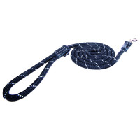 Rogz Rope Lijn Lang Zwart - Hondenriem - 180x1.2 cm