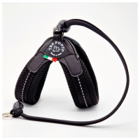 Tre Ponti Liberta Hondentuig Mesh - Hondenharnas - Zwart&Reflectie 41-51 Cm Tot 7 Kg