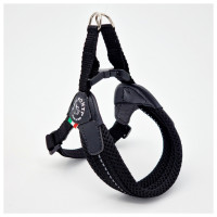 Tre Ponti Fibbia Verstelbaar Hondentuig Mesh Zwart&Reflectie - Hondenharnas - 44 - 59 cm Tot 7 Kg
