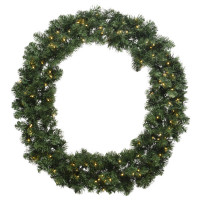 Everlands Imperial Krans Prelit - Kerstversiering - Ø50 cm Groen Warm Wit 40 Led