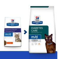 m/d Diabetes Care kattenvoer met Kip 1.5kg zak Hill's PRESCRIPTION DIET