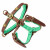 Dwam Hondentuig Rock Leer Bruin&Turquoise - Hondenharnas - 70-86 cm