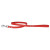 Adori Looplijn Leer Met Print Rood - Hondenriem - 100x1.6 cm